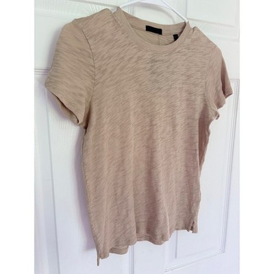 NEW ATM Anthony Thomas Melillo T-Shirt XS Dune Beige Crew Neck Slub Knit