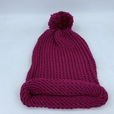 Handmade Chunky Knitted Beanie Stocking Cap Hat Warm Pompom Toboggan Slouchy