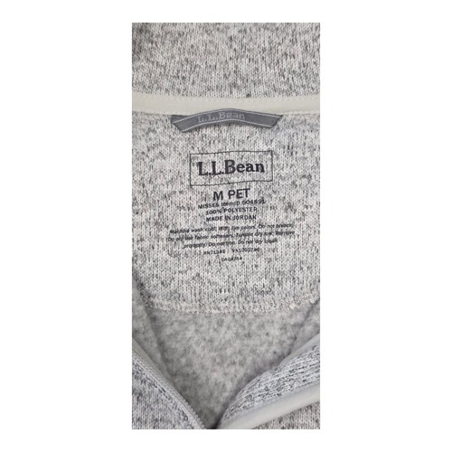 LL Bean Full Zip Fleece Jacket Womens Medium Petite Gray Sweater Polyester - Picture 4 of 4