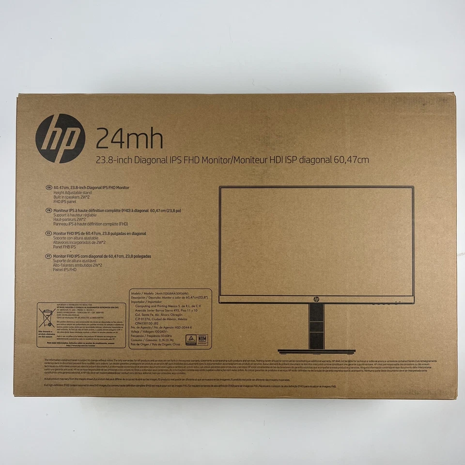 New in Box HP 24mh FHD Monitor  Built-In Speakers and VESA Mounting 1D0J9AA#ABA - Image 4 of 4