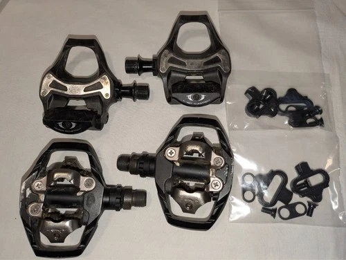 Genuine Shimano PD-M530 + PD-5800 pedals and two pairs of SM-SH51 Cleats