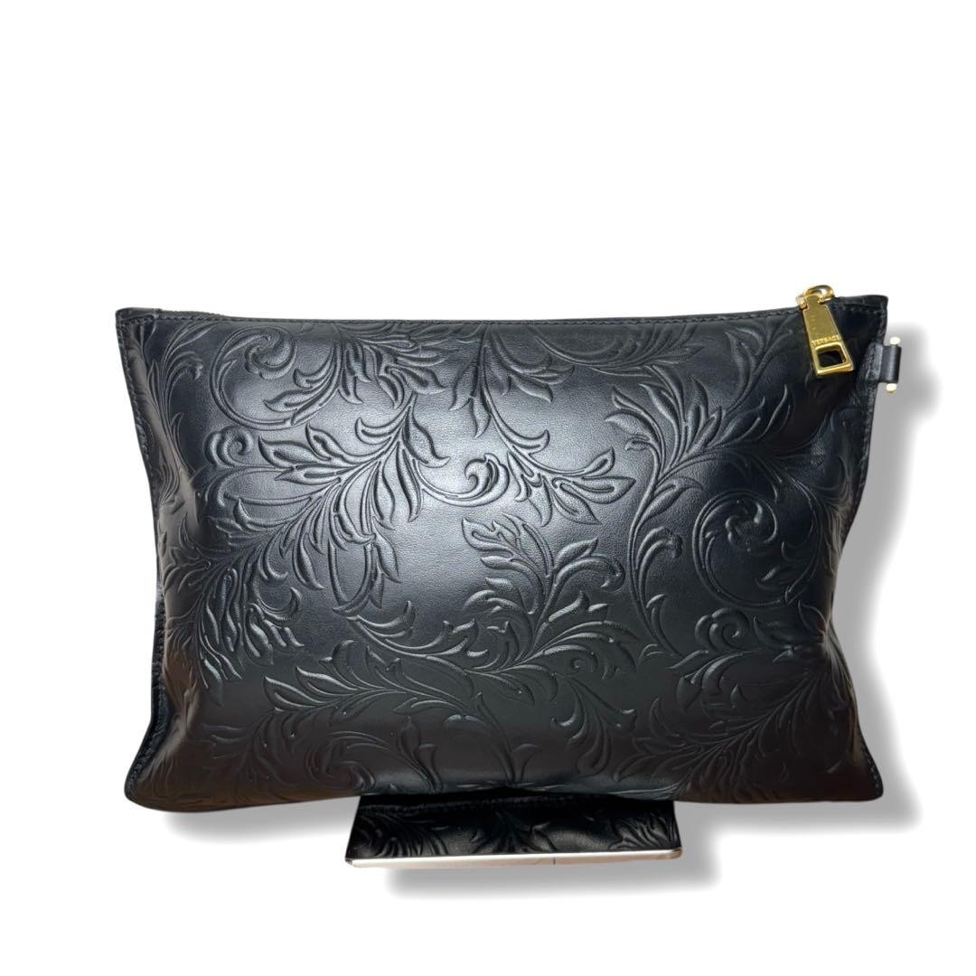 Versace Medusa Barocco Leather Clutch Black Used thumbnail 2
