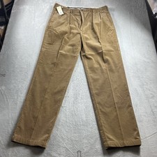 Polo Ralph Lauren Andrew Pant Mens 38x34 Brown Corduroy Pleated Front Classic