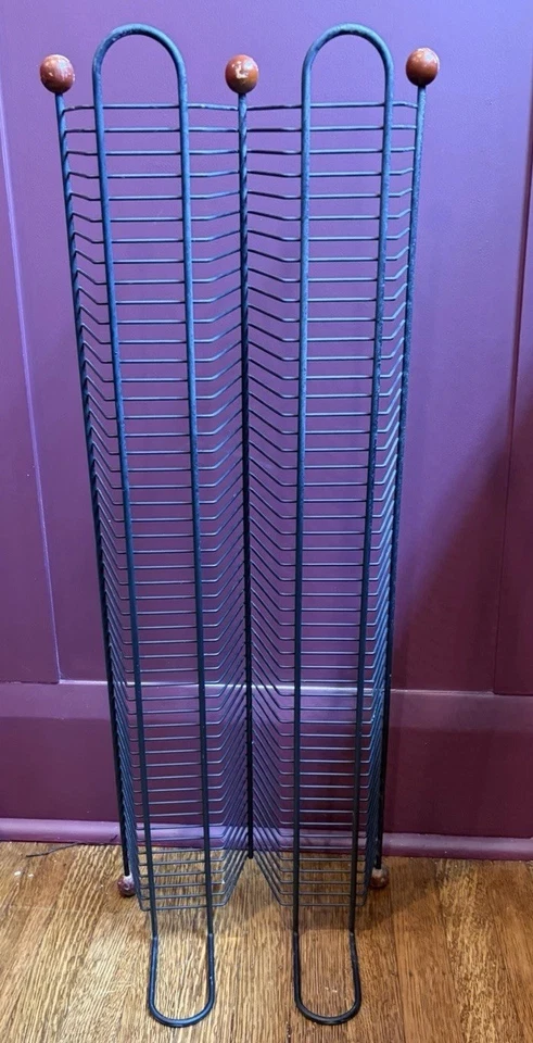 Vintage Black Wire CD Tower Rack Stand Holds 100 CDs 32” Tall Y2K Media Storage - Image 4 of 4