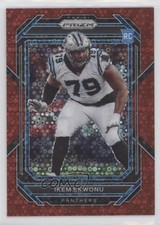 2022 Panini Prizm Rookies No Huddle Red Prizm 43/50 Ikem Ekwonu #366 11p9