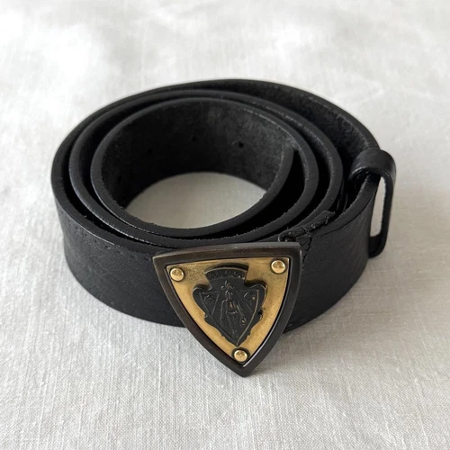 Ceinture Gucci rare ancienne boucle écusson Gucci 90/36 201764 1766 cuir noir