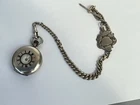 A Good Solid Silver Graduated Pocket Watch Chain with Swiss Half Hunter Watch