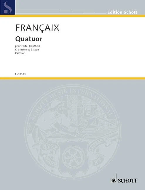 Quartet Jean Françaix Studyscore Flute / Oboe / Clarinet / Bassoon Schott Music - Image 3 of 4