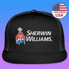 Sherwin Williams Paint Black Trucker Hat Cap Adult Size