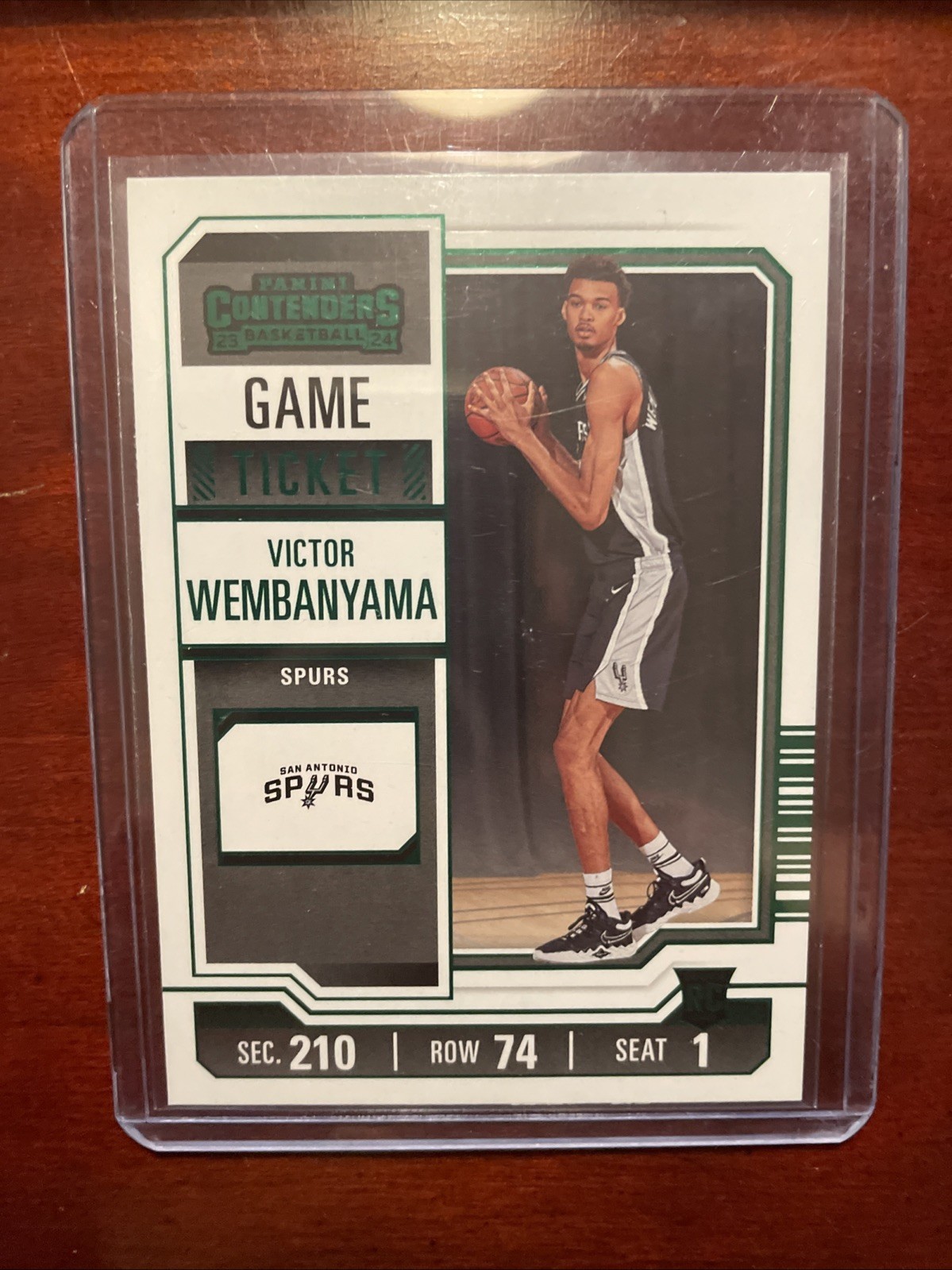 2023-24 Panini Contenders - Victor Wembanyama #11 Game Ticket Green (RC)