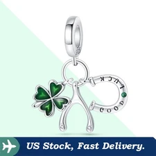 KUNSIR 925 Sterling Silver Charm For Bracelet Lucky Horseshoe Pendant Charm DIY