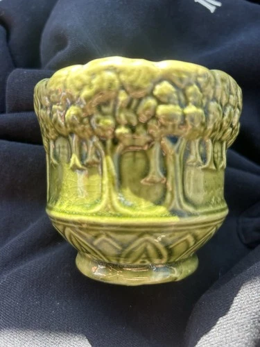 Rare Brush McCoy Sylvan Line Woodland 4" Jardiniere, c. 1916, Excellent!