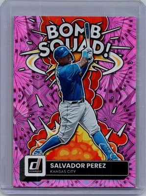 2022 Donruss #BS-1 Salvador Perez Bomb Squad Pink Fireworks