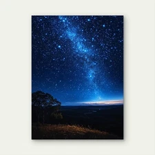 Starry Night Sky Time Lapse Photography Metal Print Ready to Hang