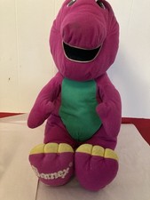 Vintage 1992 Talking Barney Playskool 18" Plush Toy Purple Dinosaur Tested Works