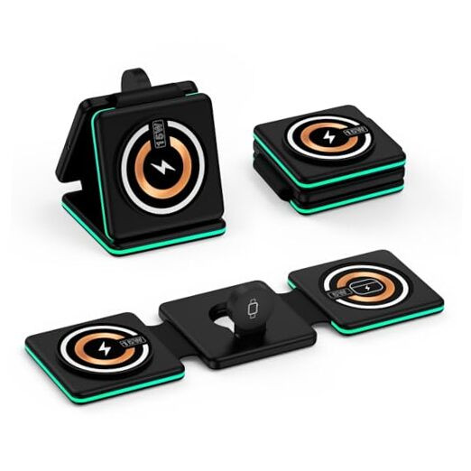 Foldable 3 in 1 Wireless Charging Station, Travel Charger for Samsung Multi