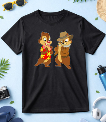 Chip 'n Dale T-Shirt: Paar Cartoon Grafik Tee H144