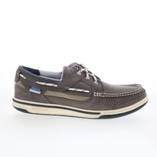 Sebago Triton Three Eyelets Nubuck Mens Gray Loafers Slip Ons Boat Shoes