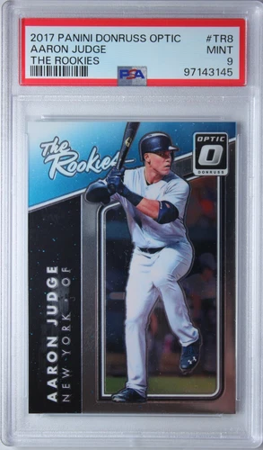 2017 Panini Donruss Optic The Rookies Aaron Judge ROOKIE Card #TR8 PSA 9 Mint