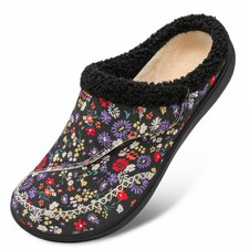 Womens Wide Diabetic Slippers Memory Foam Swollen Arthritis Edema Indoor Outd...