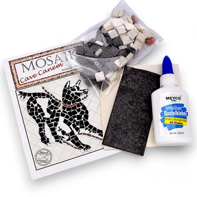 SCHWARZWEISS DIENSTLEISTUNGS GMBH Mosaik Bastelset Cave Canem aus Pompeji, 10x10cm