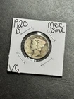 1920 D Mercury Silver Dime VG Very Good Better Date U.S. 10c Coin (Raw19184)