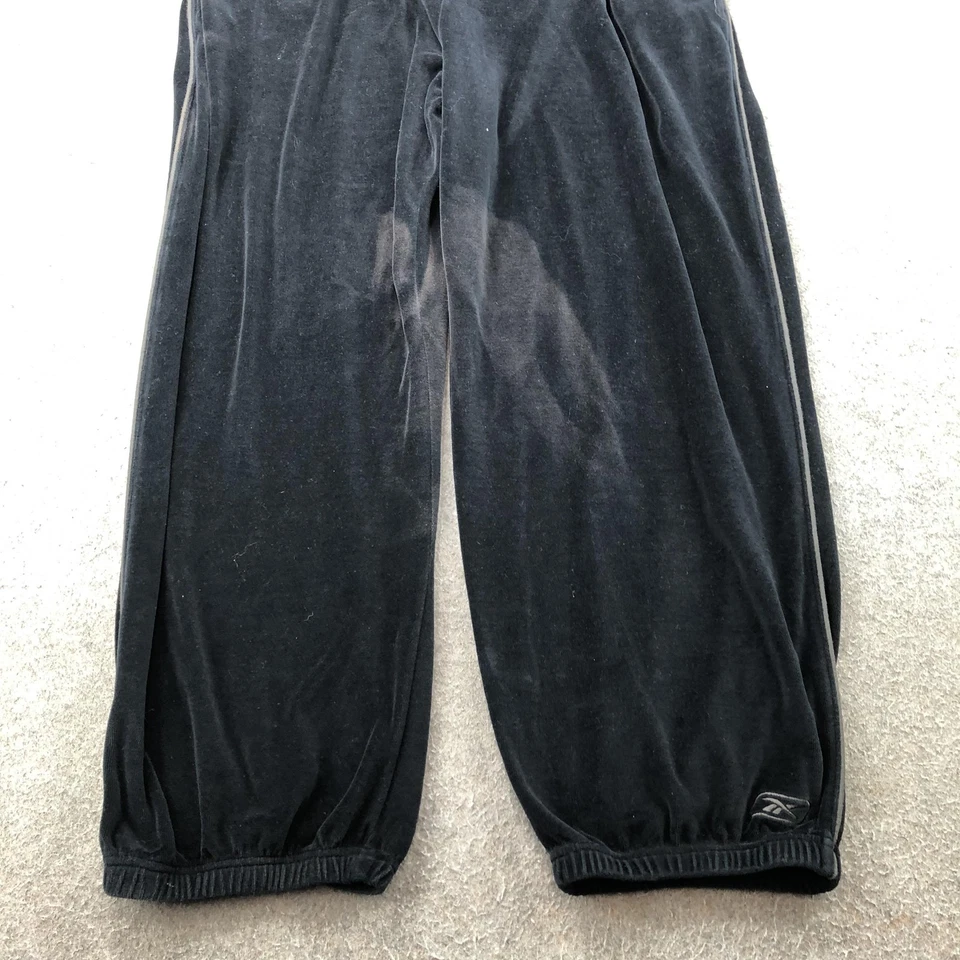 Reebok Sweatpants Mens 3XL Black Velour Athletic Track Vintage Y2K - Image 2 of 4