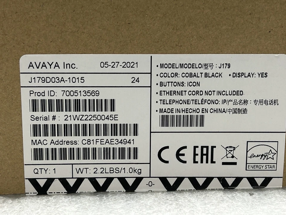 NOVO TELEFONE VOIP AVAYA J179 LACRADO DE FÁBRICA 8 linhas GLOBAL (700513569) FRETE GRÁTIS - Imagem 2 de 4