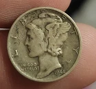 1944 W MERCURY DIME Adolph Weinman’s In Cod We Trust Silver