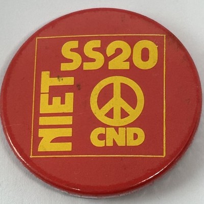 CND NIET SS20 Anti-Nuclear Cold War Protest Campaign Pin Anstecker 1980er Vintage
