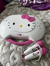Hello Kitty KT2003B CD Karaoke System/ CD Player W/ 2 Microphone  Holder Tested