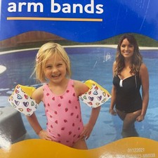 Brassards d'aide à la natation gonflables sécurité aquatique entraînement brassards impression cardiaque 3-6 ans