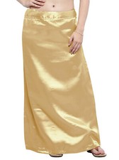 Petticoat Indian Satin Silk Saree Women's Free Size Underskirt Sari Innerwear