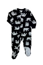 Carter's Boy's Black Polar Bear Winter Fleece Footed Pajama Sleeper