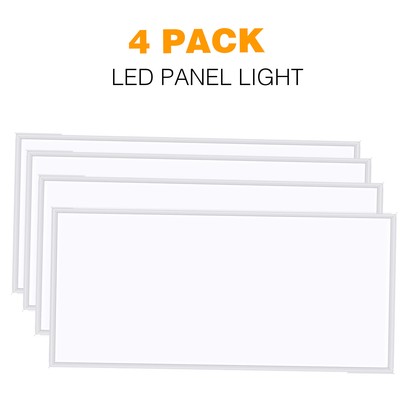 2x4 Ft Led Flat Troffer Panel Light 4 Pack 5000k 7200lm Drop