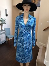 Express Wrap Dress Size 7/8 (M) Woman’s Knit Long Sleeve Collared Tie Waist