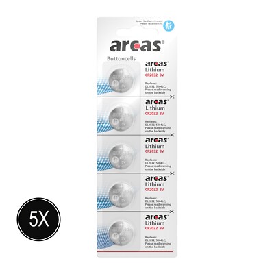 5 x 5er Arcas CR2032 Knopfzellen Uhrenbatterien DL2032