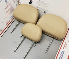 08-12 Ford Escape Mercury Mariner Rear Headrest Beige Tan Leather Head Rests