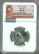 2014-P Arches Quarter NGC MS68 MAC Quality 