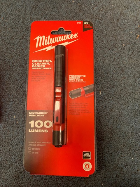 milwaukee 2105 aluminum 100 lumen pen light with clip