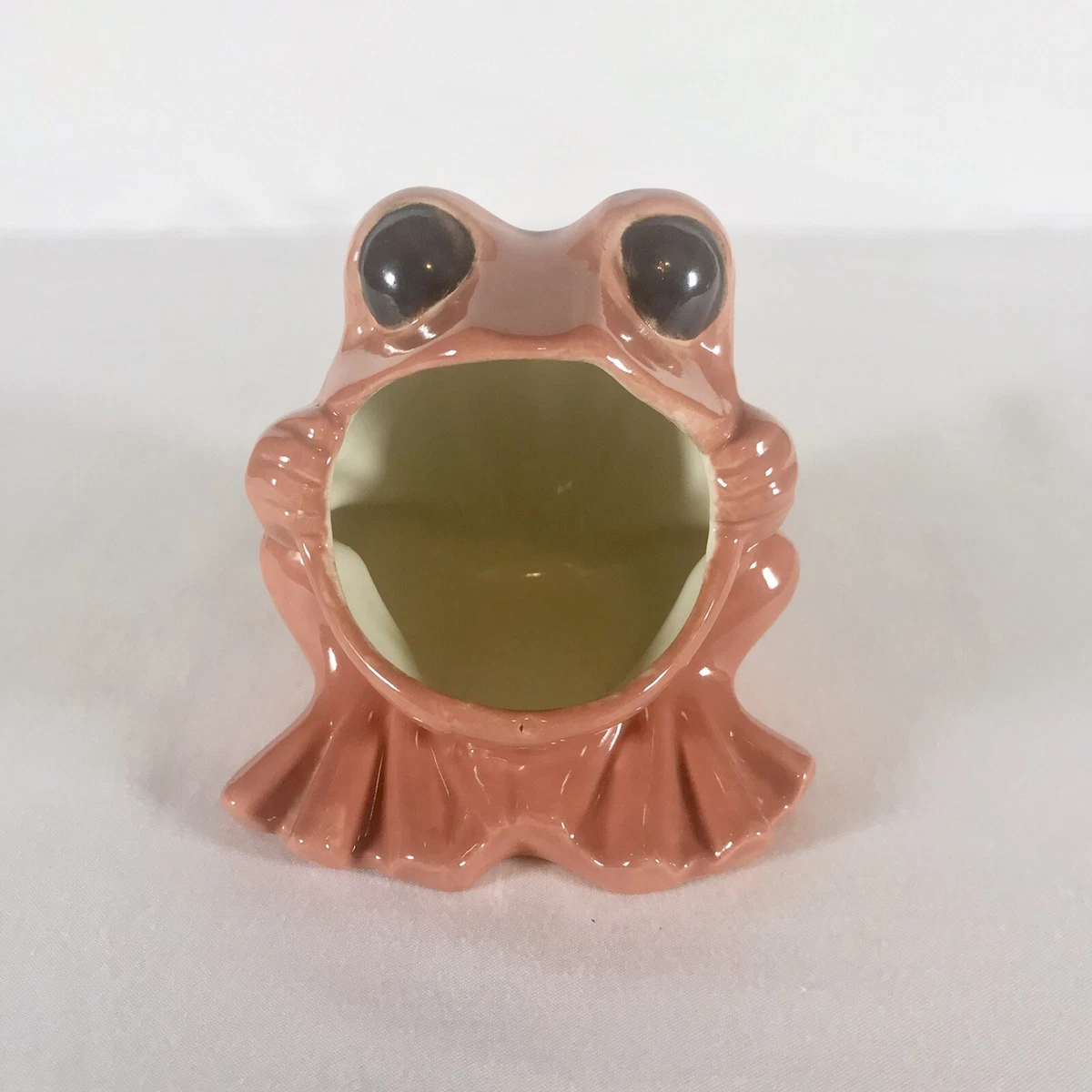 Vintage Hand Painted Ceramic Frog Kitchen Scrubbie Sponge Holder