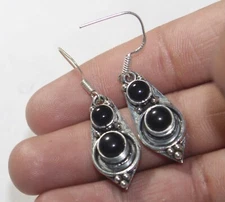 Black Onyx Round Shape Gemstone Handmade Earring Jewelry Earring Size 1.5 Inches