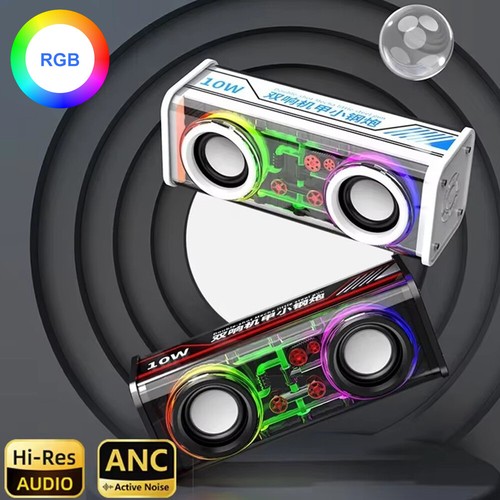 Transparent Mecha Wireless Speaker 10W High-power 1800mAh For Outdoor Home Party - Picture 24 of 26