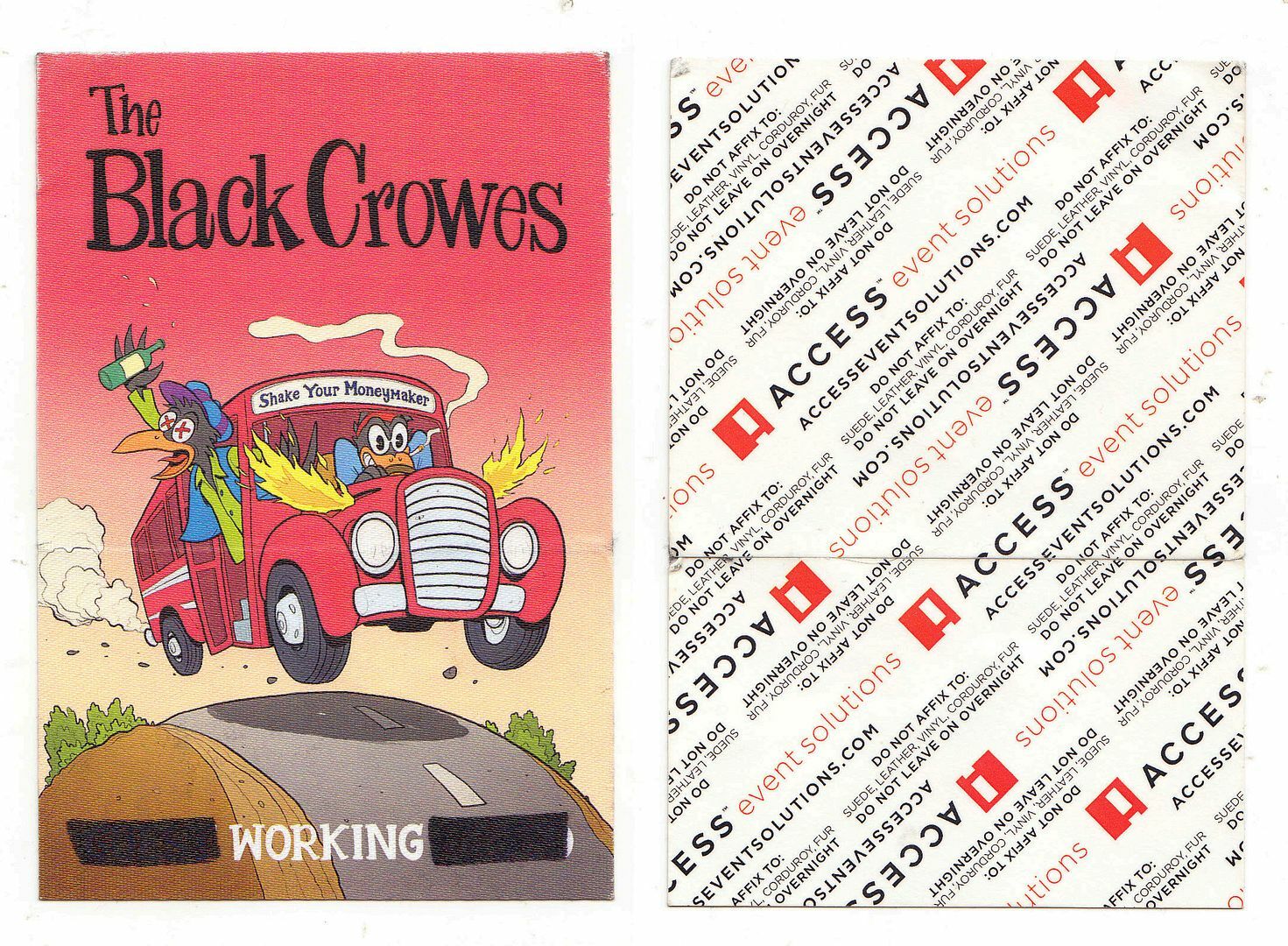 The Black Crowes Shake Your Money Maker 21 Tour Backstage Pass Very Rare Ebay