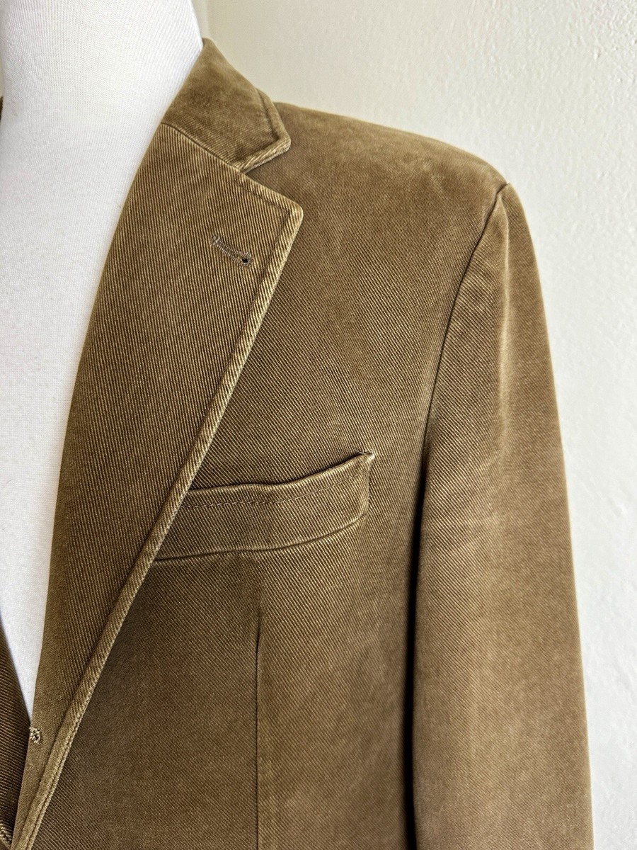 Veste Blazer Velours Côtelé Homme Massimo Dutti Coton Extrafine Brun - Occasion Très Bon état