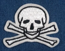 NOS 60s Authentic Original Skull Bones 3.75" Patch Mascot Felt Letterman Jacket