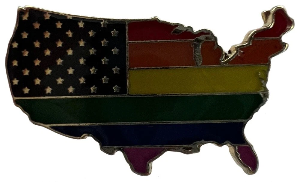 Pack of 50 USA Rainbow Flag Country Map Motorcycle Hat Cap lapel Pin