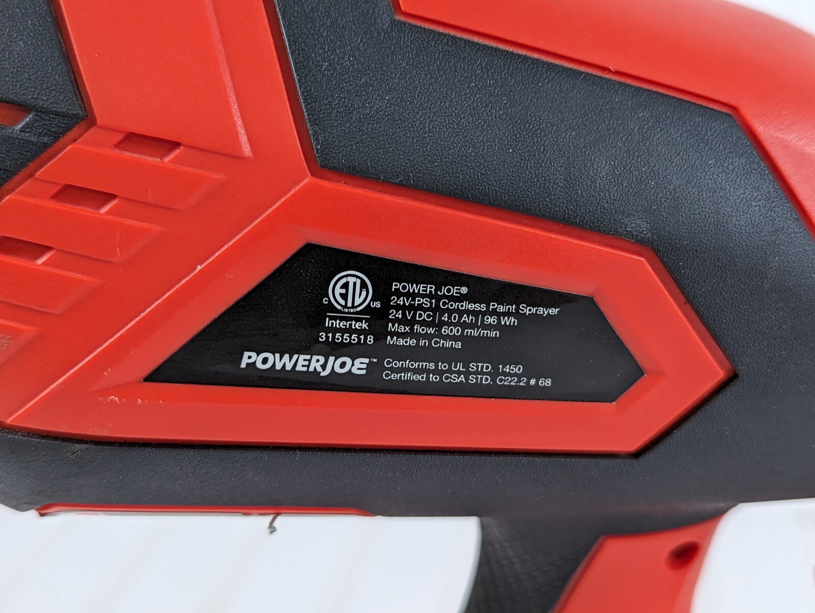 Power Joe 24VPS1 24V Cordless HVLP Handheld Paint Sprayer w/ Battery