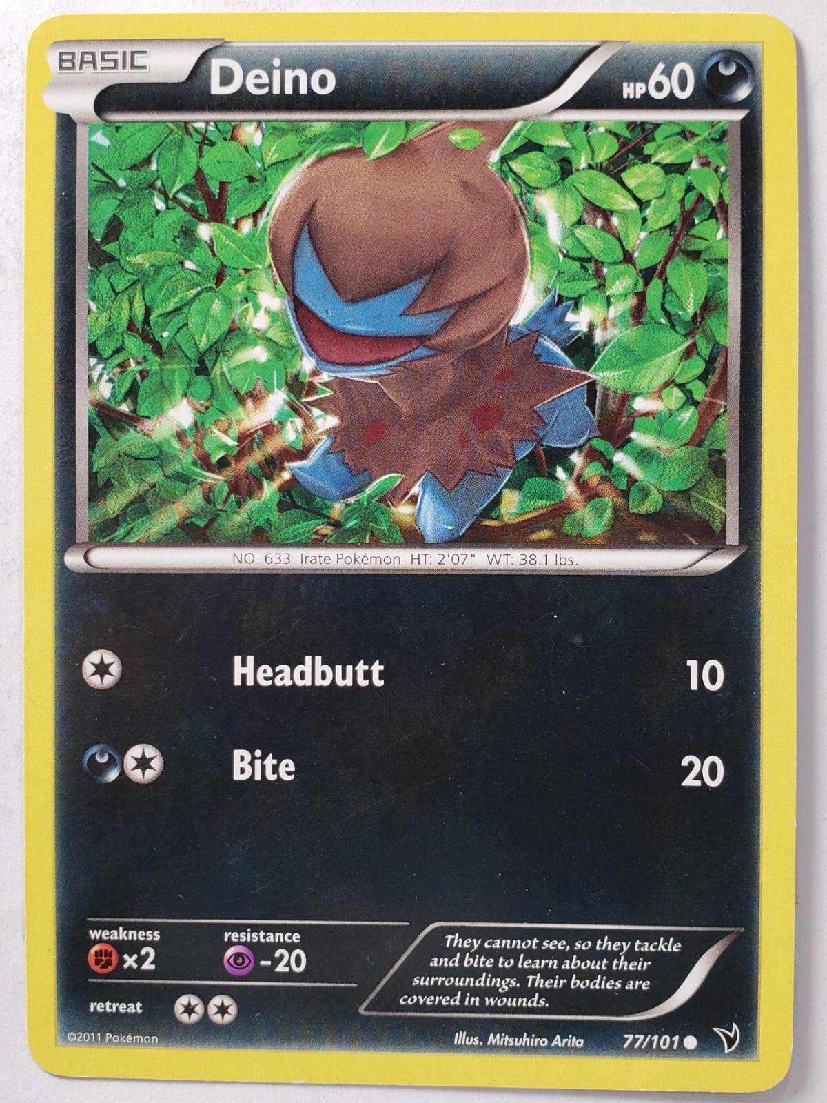 Deino 77/101 VLP / NM - Noble Victories Pokemon Card - Mitsuhiro Arita Art