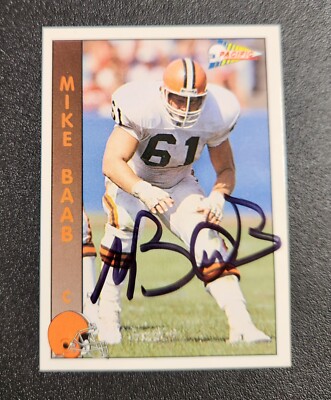 Mike Baab Autograph Signed 1992 Pacific Cleveland Browns
